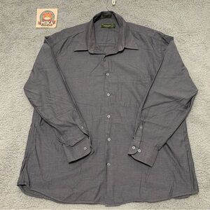 PRINCIPE Shirt Men's 46-18 (34/35) Long Sleeve Button‎ Up Extra Fine Gray -Flaw*